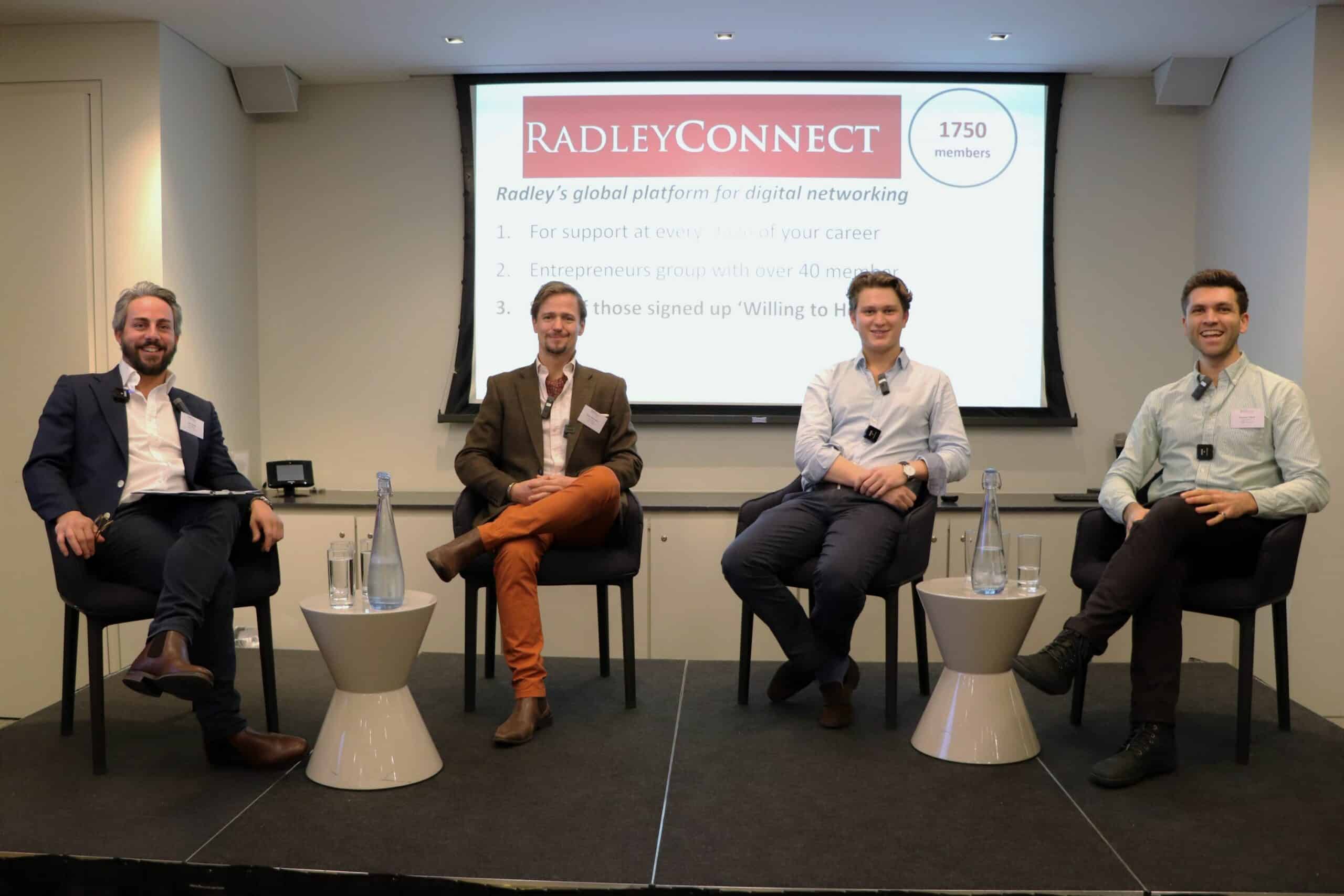 Four panellists at the Entrepreneurship Networking event.